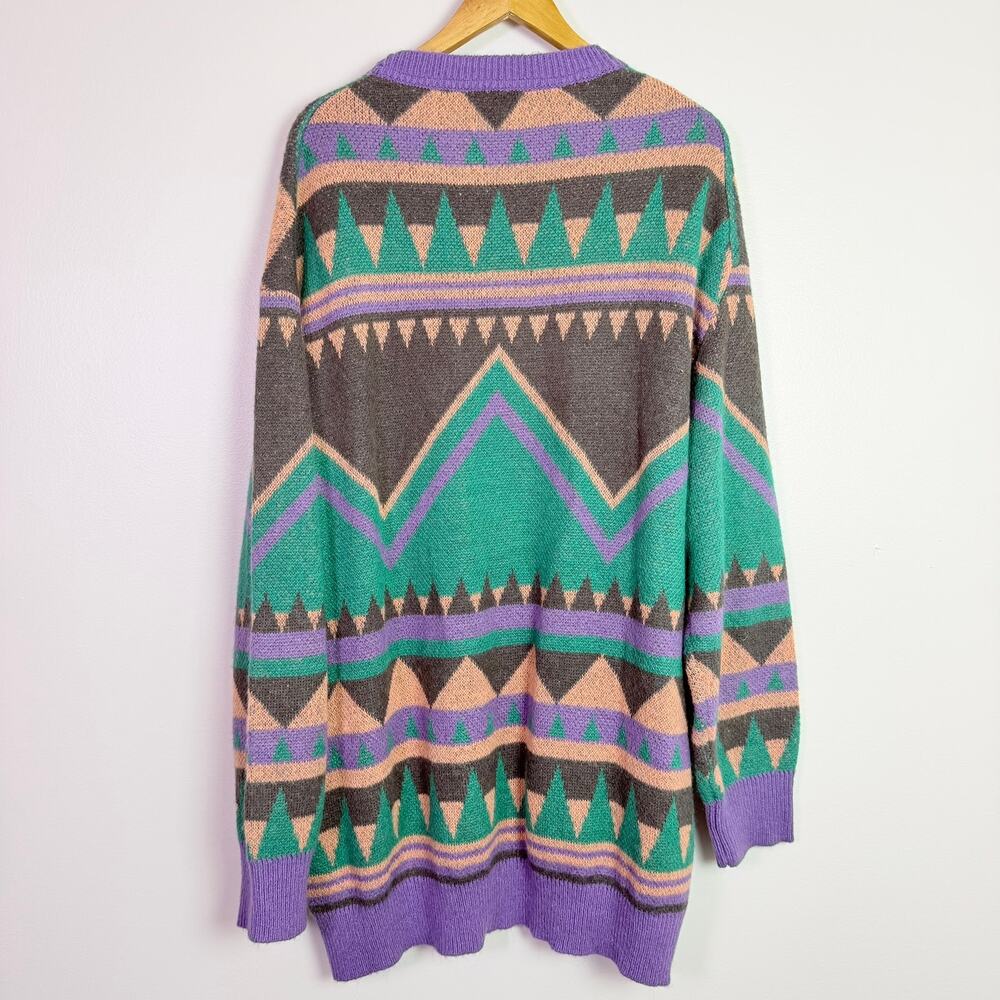 Notice The Reckless x Asa Steinars Oversized Geometric Crewneck Sweater Womens M - Picture 4 of 13